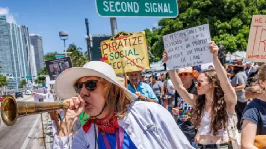 Thousands join anti-Trump protests across US on Saturday to protest recent actions by President Donald Trump.