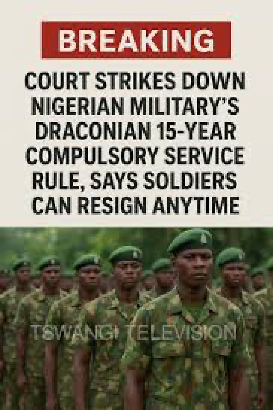 Court Describes Nigeria  Military’s  15- year Compulsory Service Rule As Draconian, Says Soldiers Can Resign Anytime