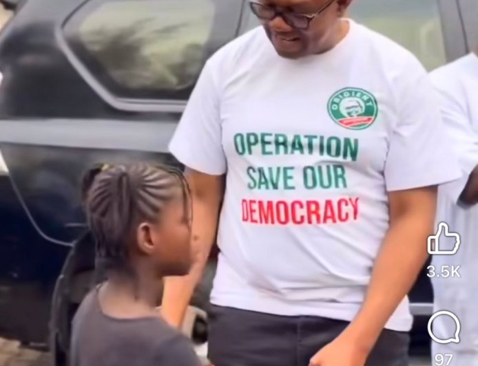 “Thank You for Fighting for Us” Girl Child to Obi at the protest ground