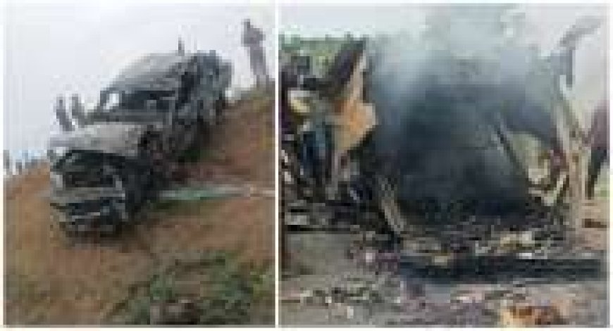 Soldier, 4 NYSC Members, Another Burnt To Death As Bus Collides With Military Gun Truck