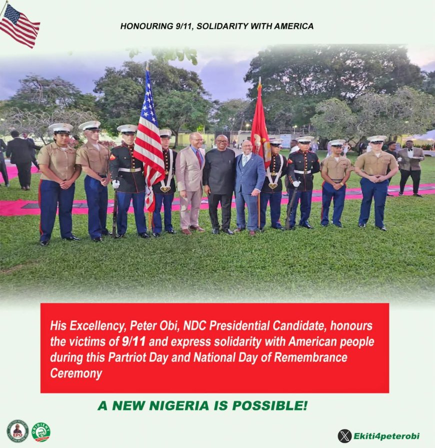His Excellency, Peter Obi, NDC Presidential Candidate, attended the 9/11 Patriot Day and National Day of Remembrance Ceremony in America.