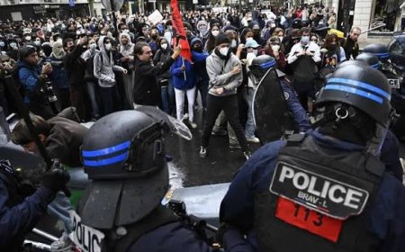 Riot Police Clash With French Protesters On Biggest Day Of Nationwide Student Demonstrations