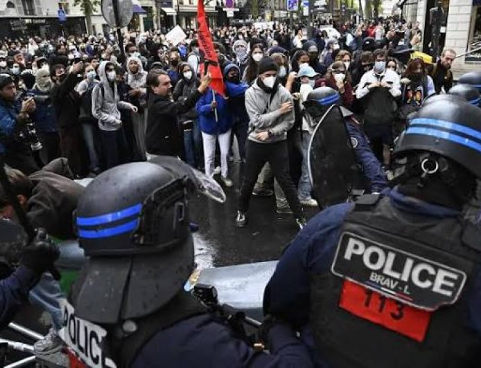 Riot Police Clash With French Protesters On Biggest Day Of Nationwide Student Demonstrations