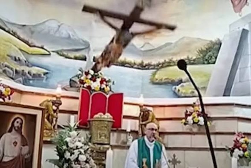 Tragedy As Falling Crucifix Crushes Catholic Priest During Live Mass In Ecuador